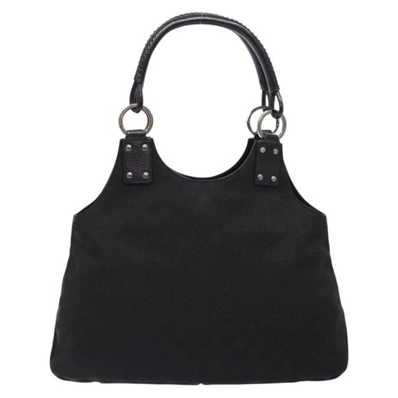 GUCCI GG Canvas Shoulder Bag Black Silver 132260 Auth 141652 - Picture 3 of 16